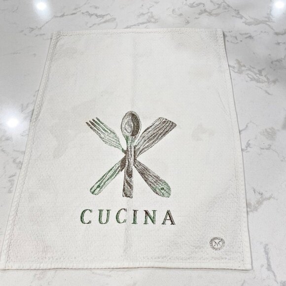 Vanderpool & McCoy Cucina Tea Dish Towel White 100% Cotton Made in France - Picture 1 of 5